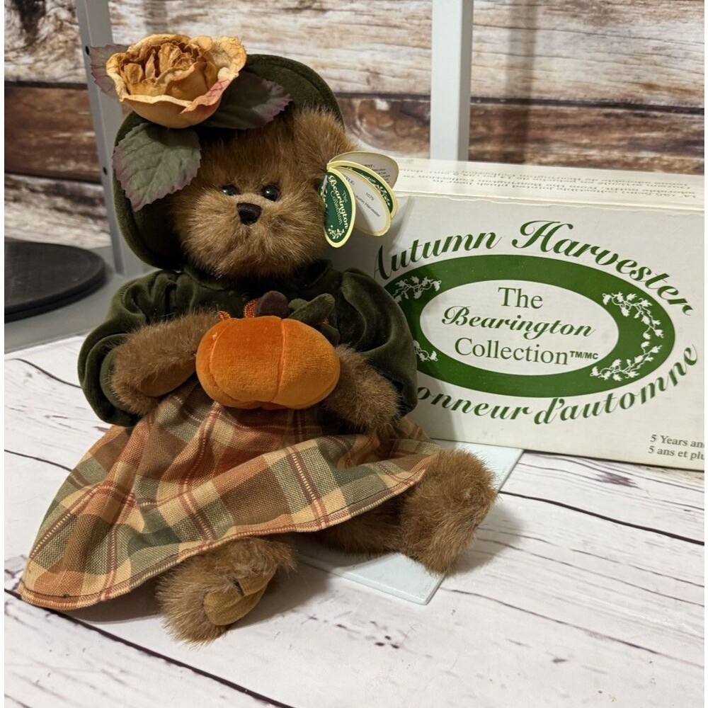 2004 "Autumn Harvester Bear" - The Bearington Bears Collection  14” Pumpkin Fall